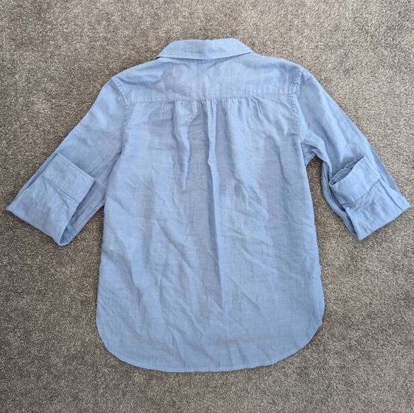 POLO Ralph Lauren lightweight thin cotton denim look button down shirt girls 6T - Picture 6 of 6